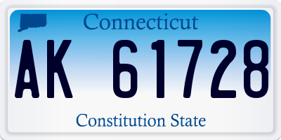 CT license plate AK61728