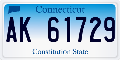 CT license plate AK61729