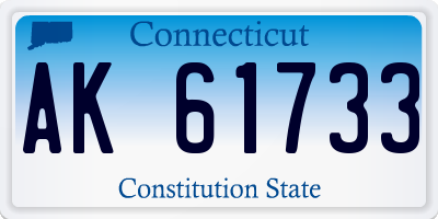 CT license plate AK61733