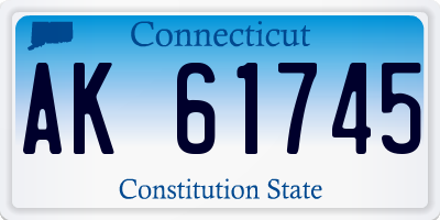 CT license plate AK61745