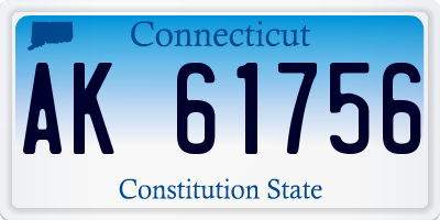 CT license plate AK61756