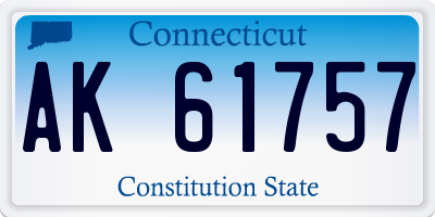 CT license plate AK61757