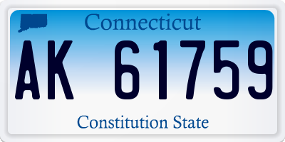 CT license plate AK61759