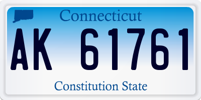 CT license plate AK61761