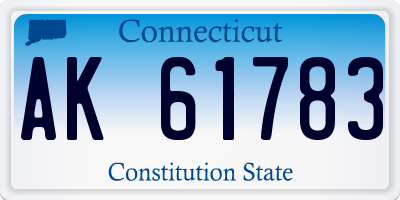 CT license plate AK61783