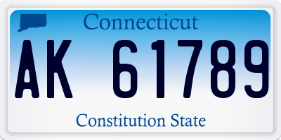 CT license plate AK61789