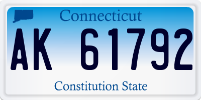 CT license plate AK61792