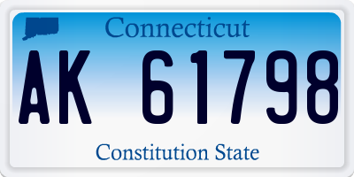 CT license plate AK61798