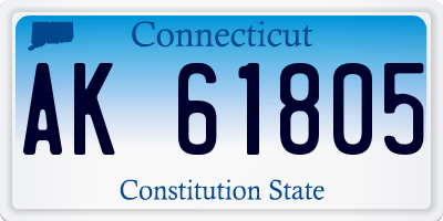 CT license plate AK61805
