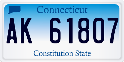 CT license plate AK61807