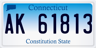 CT license plate AK61813