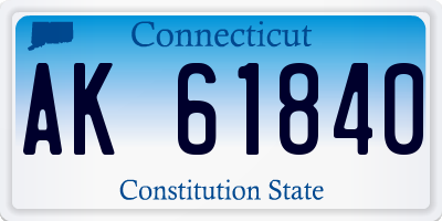 CT license plate AK61840