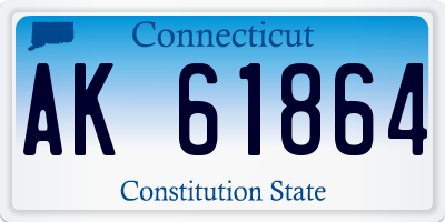 CT license plate AK61864