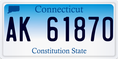 CT license plate AK61870