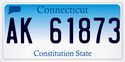 CT license plate AK61873