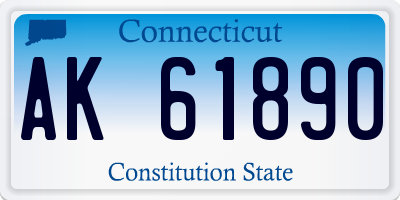 CT license plate AK61890