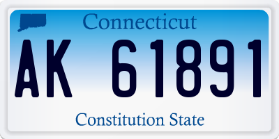 CT license plate AK61891