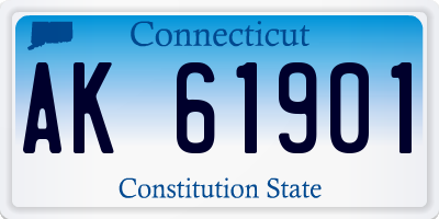 CT license plate AK61901
