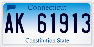 CT license plate AK61913
