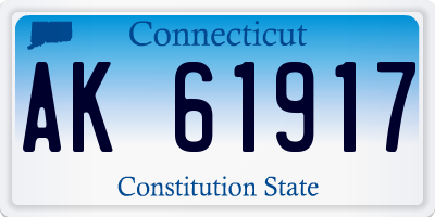 CT license plate AK61917