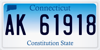 CT license plate AK61918