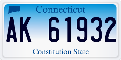 CT license plate AK61932