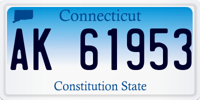 CT license plate AK61953