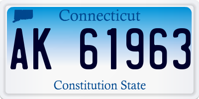 CT license plate AK61963