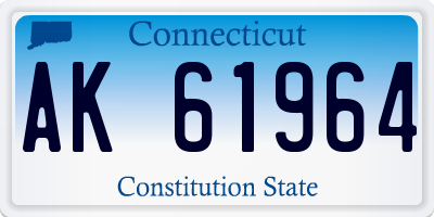 CT license plate AK61964