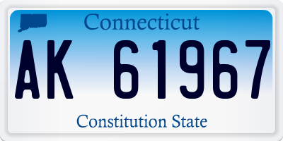 CT license plate AK61967