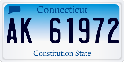 CT license plate AK61972