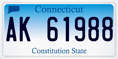 CT license plate AK61988