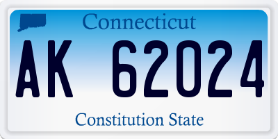 CT license plate AK62024