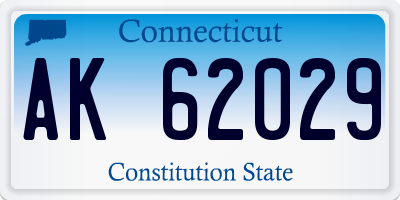 CT license plate AK62029