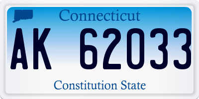 CT license plate AK62033