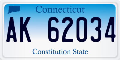 CT license plate AK62034