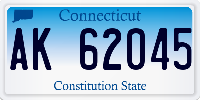 CT license plate AK62045