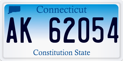 CT license plate AK62054