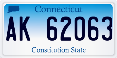 CT license plate AK62063