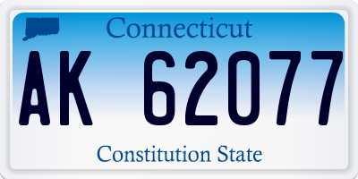 CT license plate AK62077