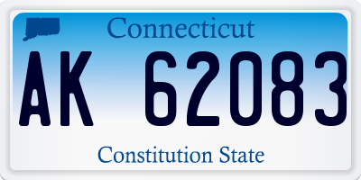 CT license plate AK62083