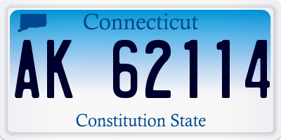 CT license plate AK62114