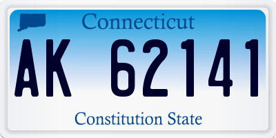 CT license plate AK62141