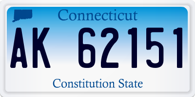 CT license plate AK62151