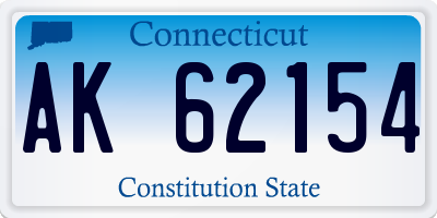 CT license plate AK62154