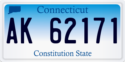 CT license plate AK62171