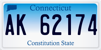 CT license plate AK62174
