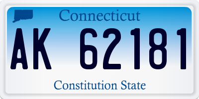 CT license plate AK62181