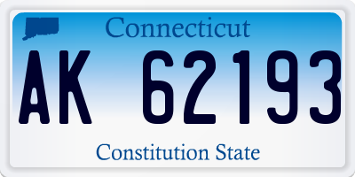 CT license plate AK62193
