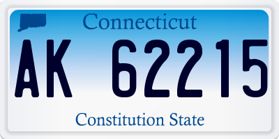 CT license plate AK62215